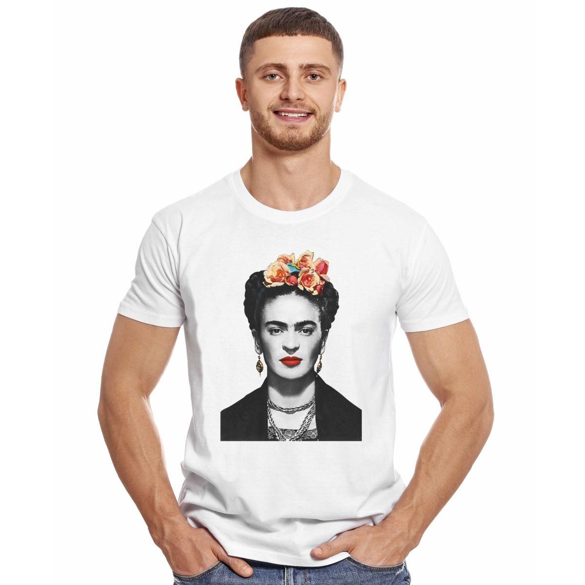 FRIDA KAHLO FOTO FRENTE POLERA MANGA CORTA HOMBRE-2