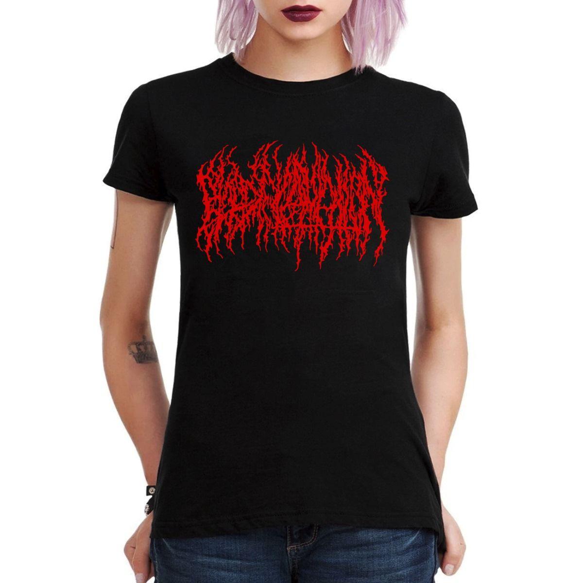 BLOOD INCANTATION LOGO ROJO POLERA MUJER-2