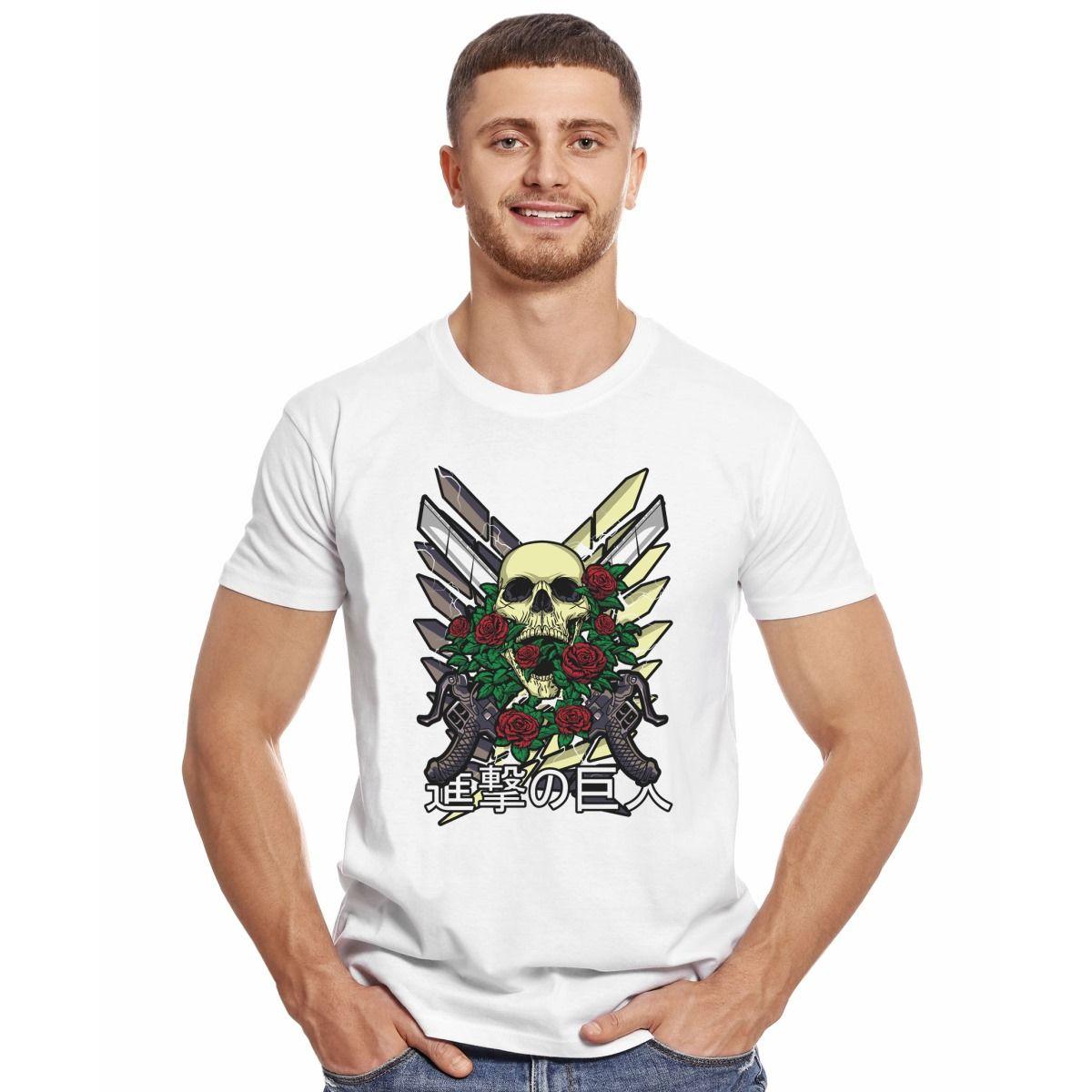 ATTACK ON TITAN LOGO CALAVERA SHINGEKI NO KYOJIN POLERA MANGA CORTA HOMBRE-2