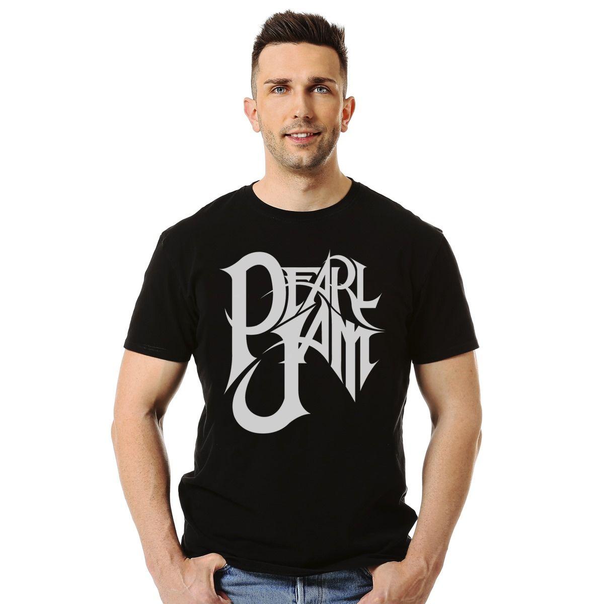 PEARL JAM LOGO BLANCO POLERA MANGA CORTA HOMBRE-2