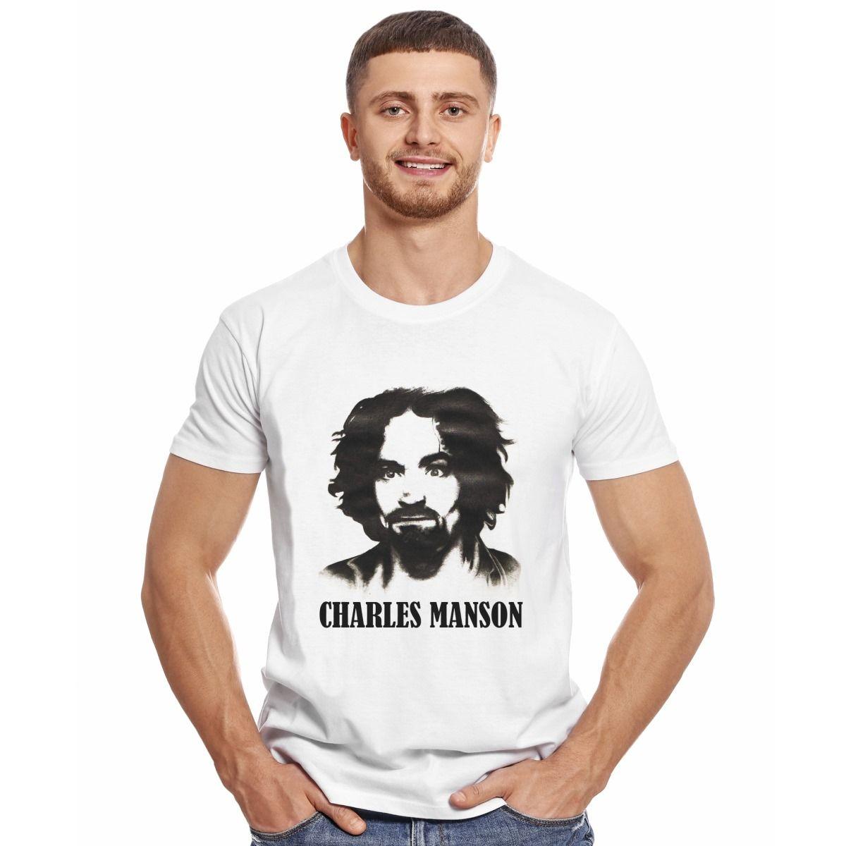 CHARLES MANSON STENCIL POLERA MANGA CORTA HOMBRE-2
