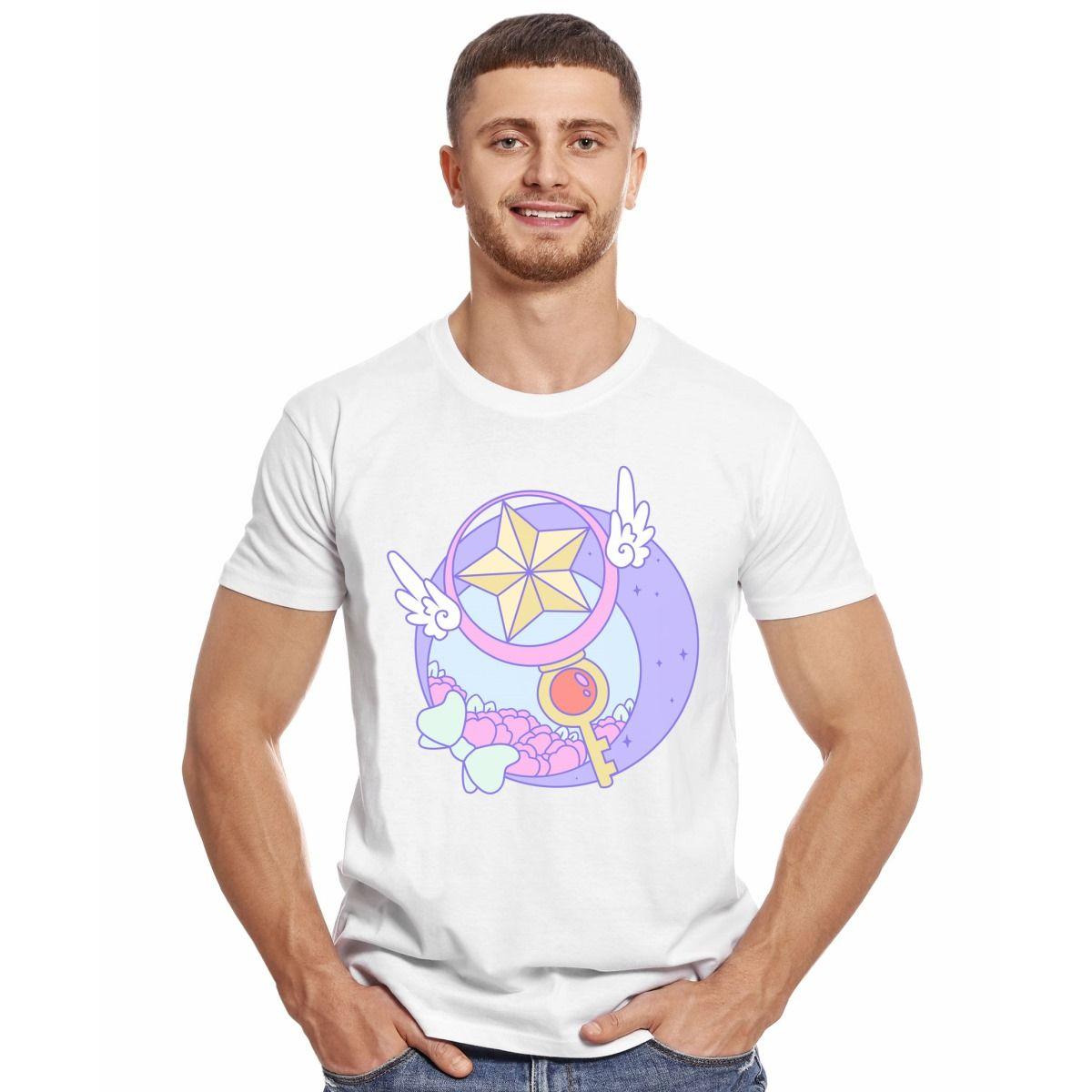 SAKURA CARD CAPTOR LOGO CORAZON LLAVE POLERA MANGA CORTA HOMBRE-2