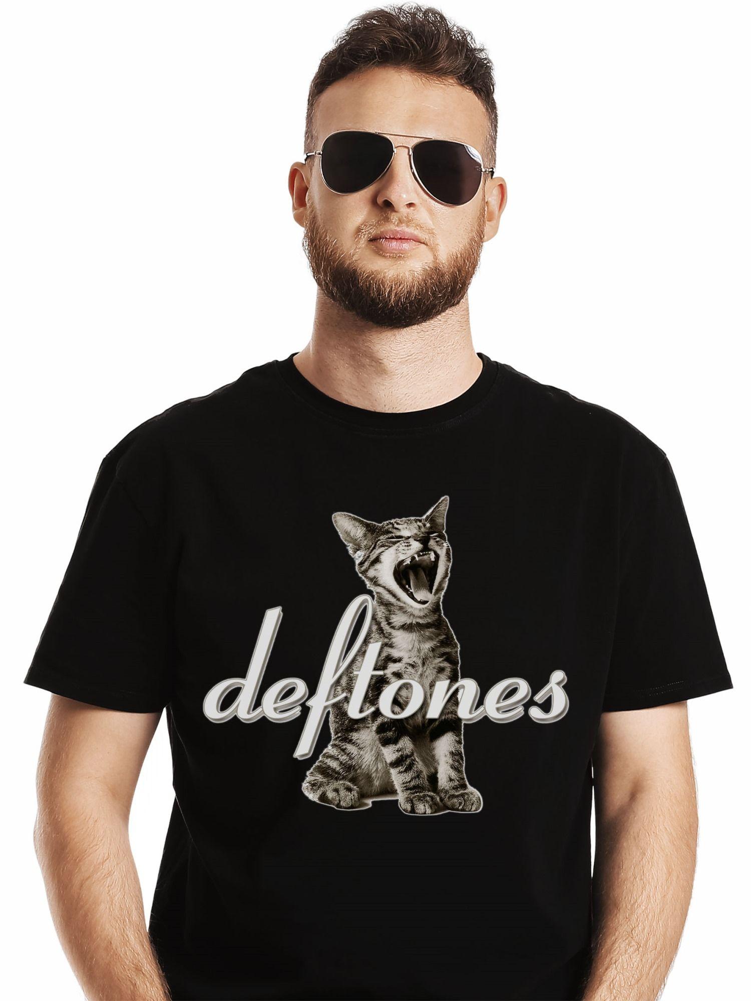 Polera Deftones Logo Gato-0