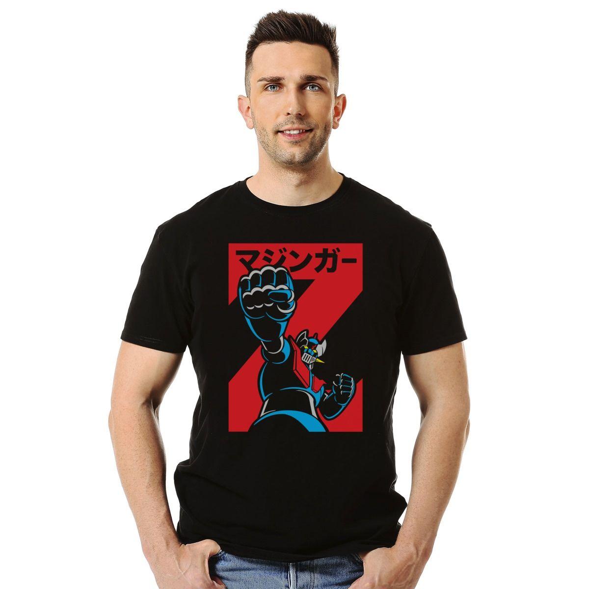 MAZINGER Z PUÑO ROBOT STENCIL POLERA MANGA CORTA HOMBRE-2