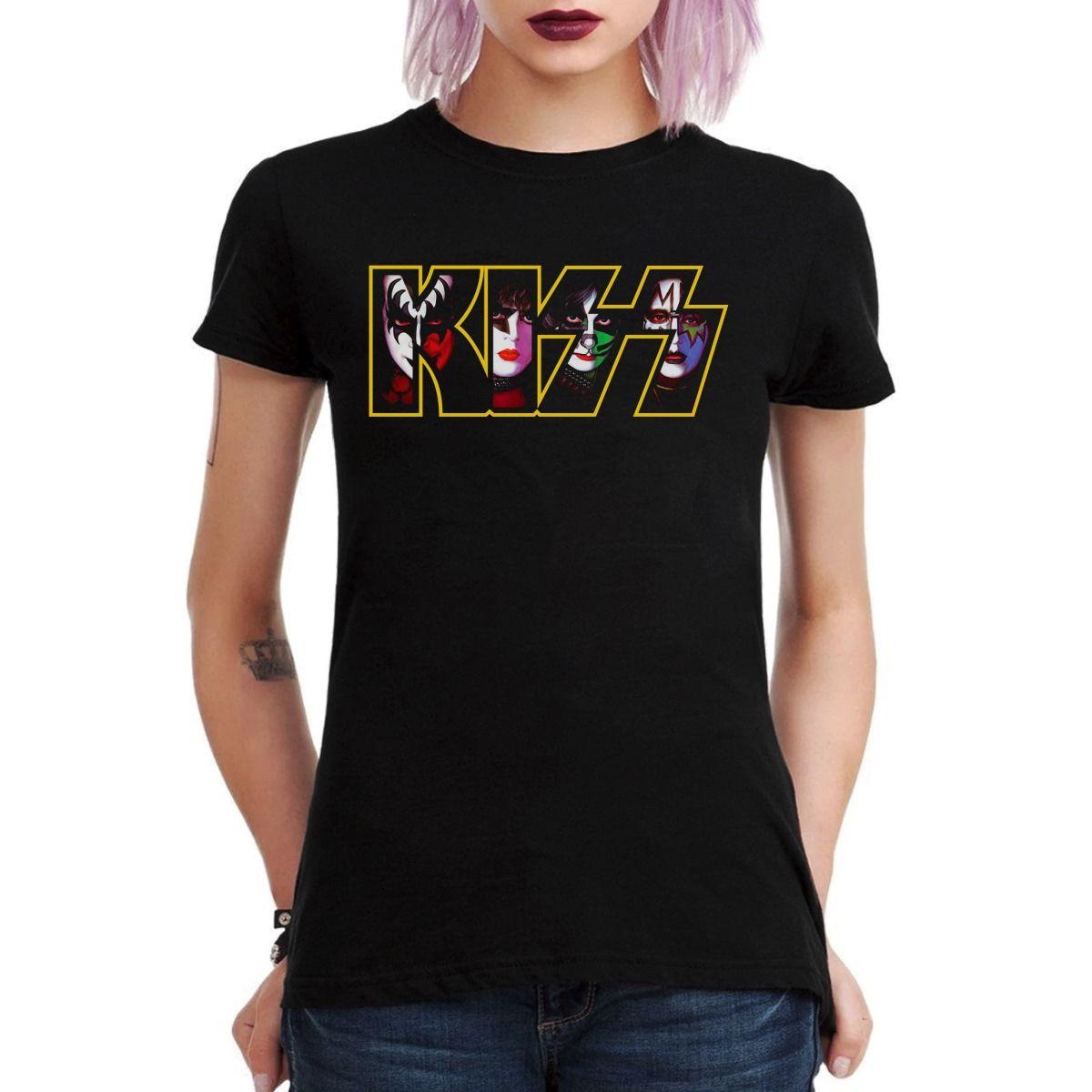 KISS LOGO CON INTEGRANTES POLERA MUJER-2