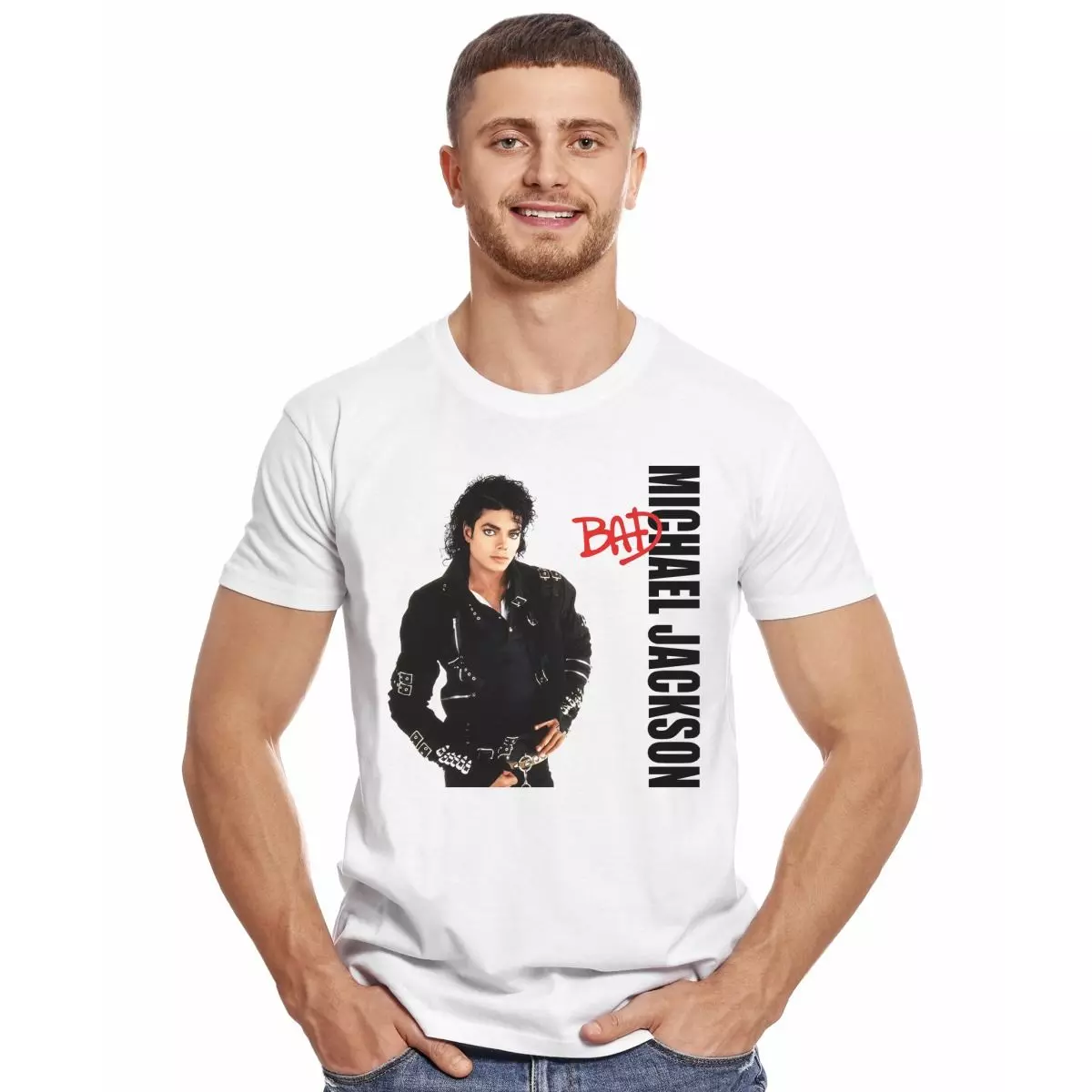 MICHAEL JACKSON BAD POLERA MANGA CORTA HOMBRE-2