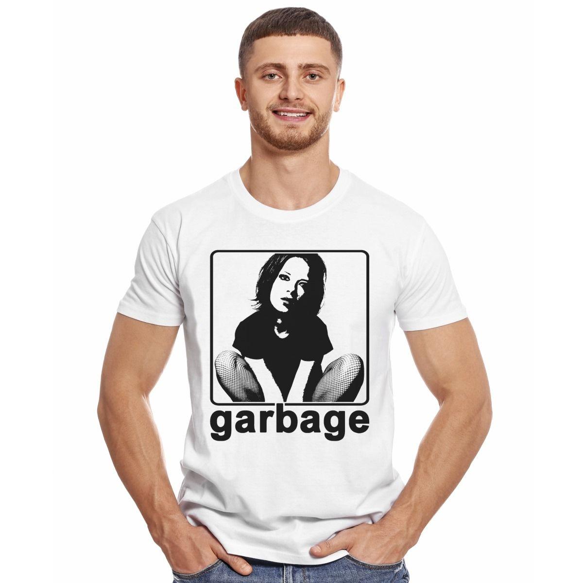 GARBAGE SHIRLEY MANSON STENCIL POSTER POLERA MANGA CORTA HOMBRE-2