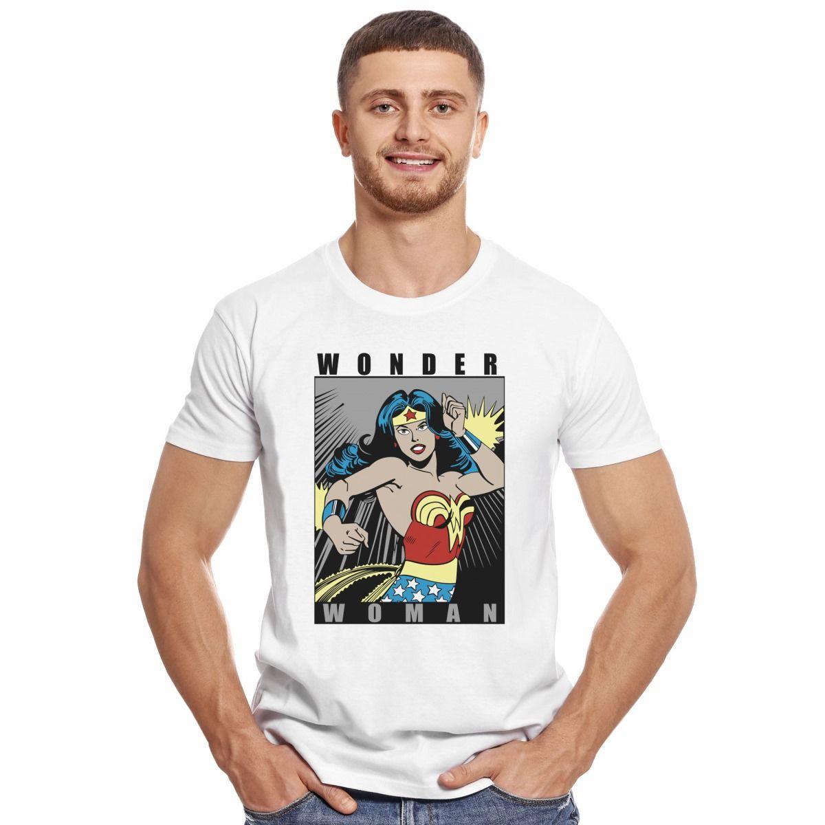 MUJER MARAVILLA WONDER WOMAN COMIC POLERA MANGA CORTA HOMBRE-2