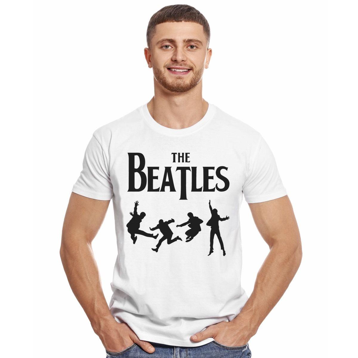 THE BEATLES JUMPING SALTANDO STENCIL POLERA MANGA CORTA HOMBRE-2