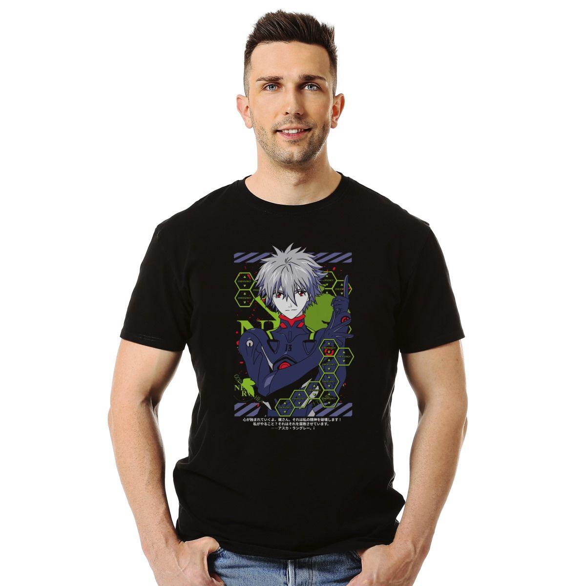 EVANGELION KAWORU EMERGENCIA POLERA MANGA CORTA HOMBRE-2