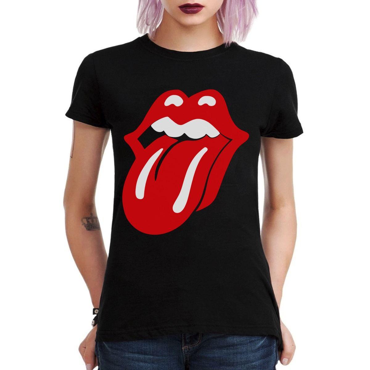 THE ROLLING STONES TONGUE NO LOGO POLERA MUJER-2