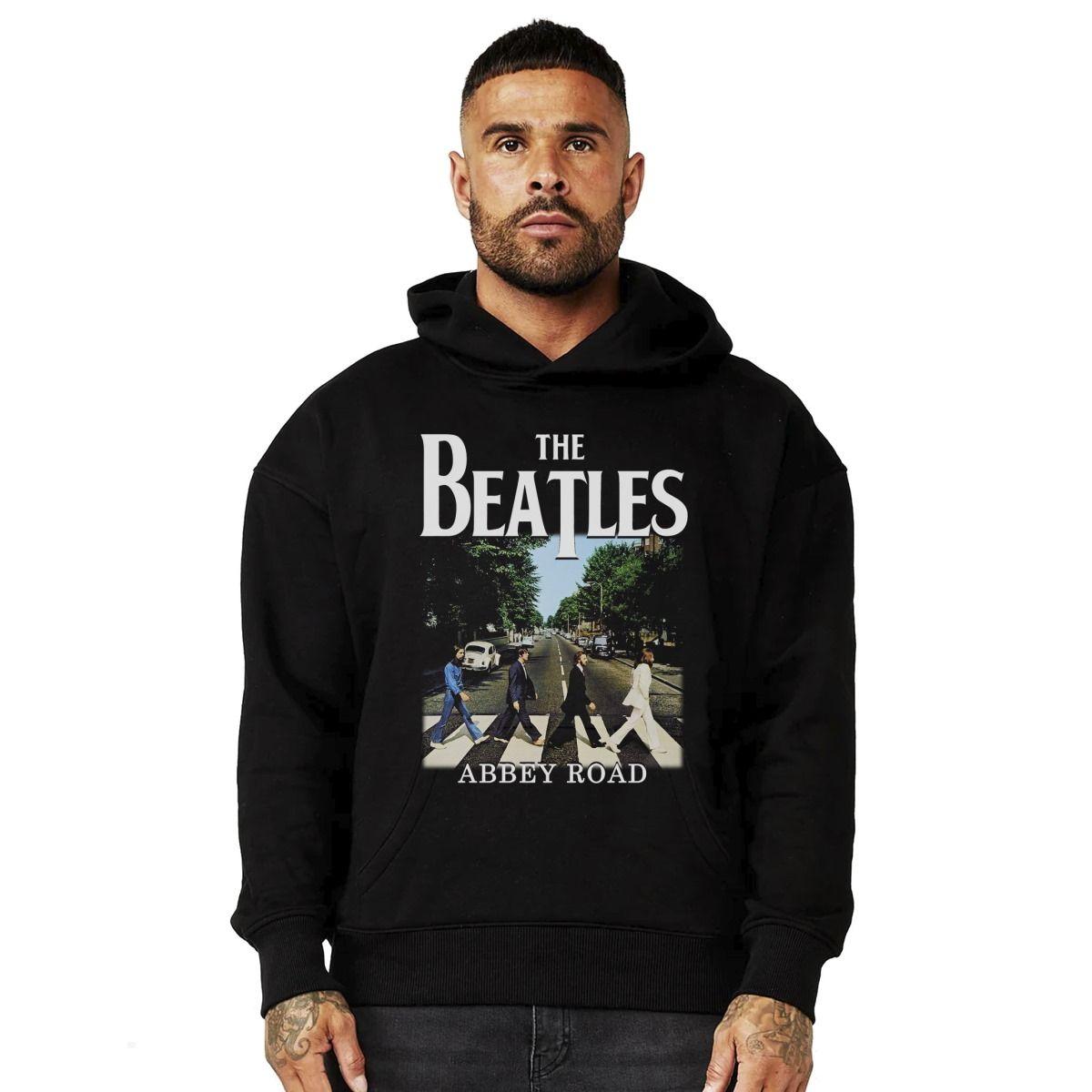 THE BEATLES ABBEY ROAD ALBUM COVER POLERA NEGRA POLERON CANGURO-0
