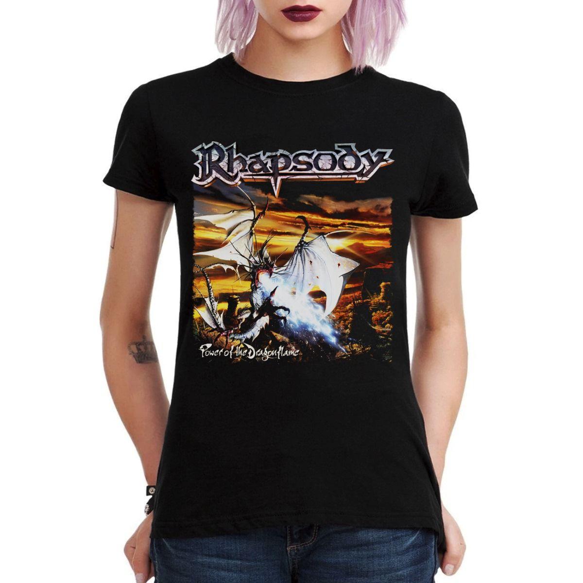 RHAPSODY POWER OF THE DRAGON FLAME POLERA MUJER-2