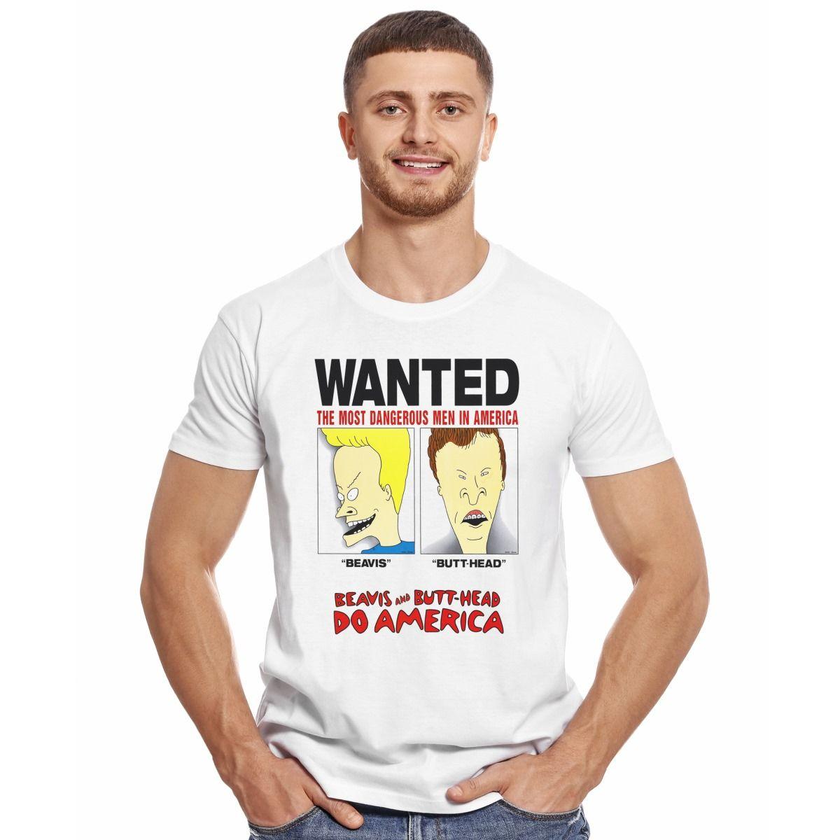 BEAVIS AND BUTT HEAD DO AMERICA WANTED POLERA MANGA CORTA HOMBRE-2