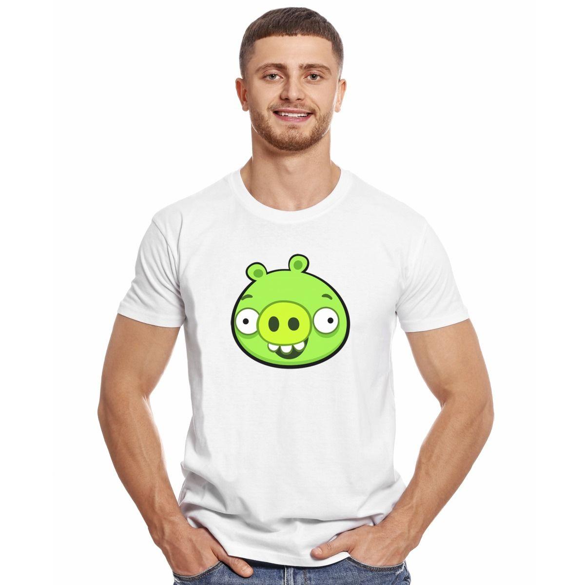 ANGRY BIRDS CHANCHO VERDE POLERA MANGA CORTA HOMBRE-2