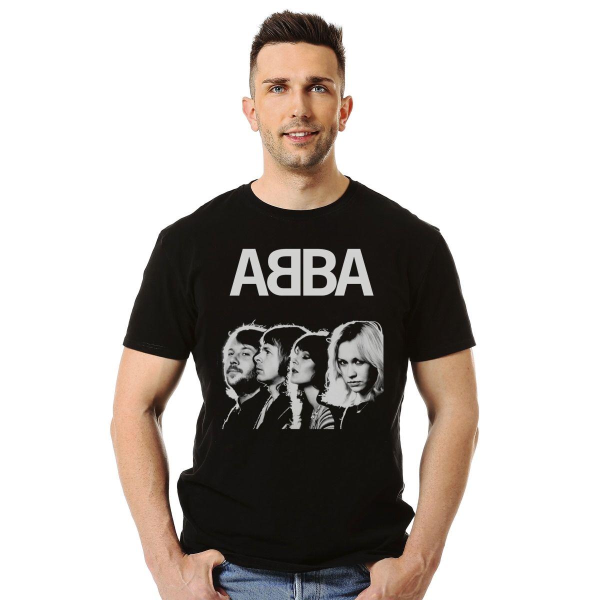 ABBA FACES GRAYSCALE POLERA MANGA CORTA HOMBRE-2