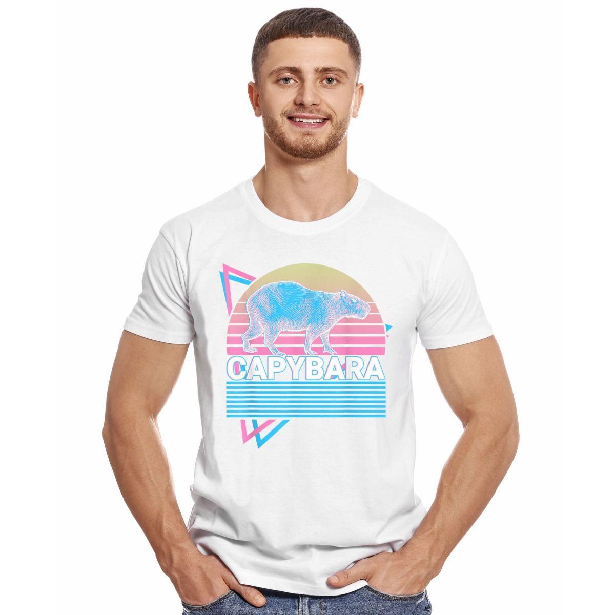 CAPIBARA VINTAGE LOGO CAPYBARA POLERA MANGA CORTA HOMBRE-2