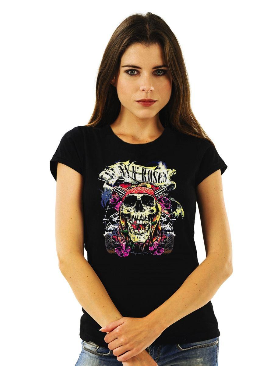 GUNS N ROSES SKULL AXL ROSE POLERA MUJER-0