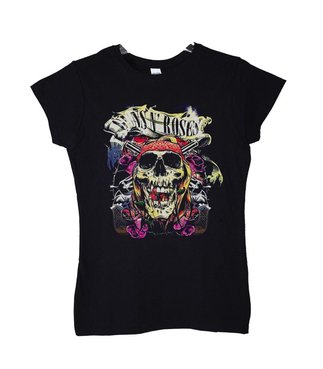GUNS N ROSES SKULL AXL ROSE POLERA MUJER-1