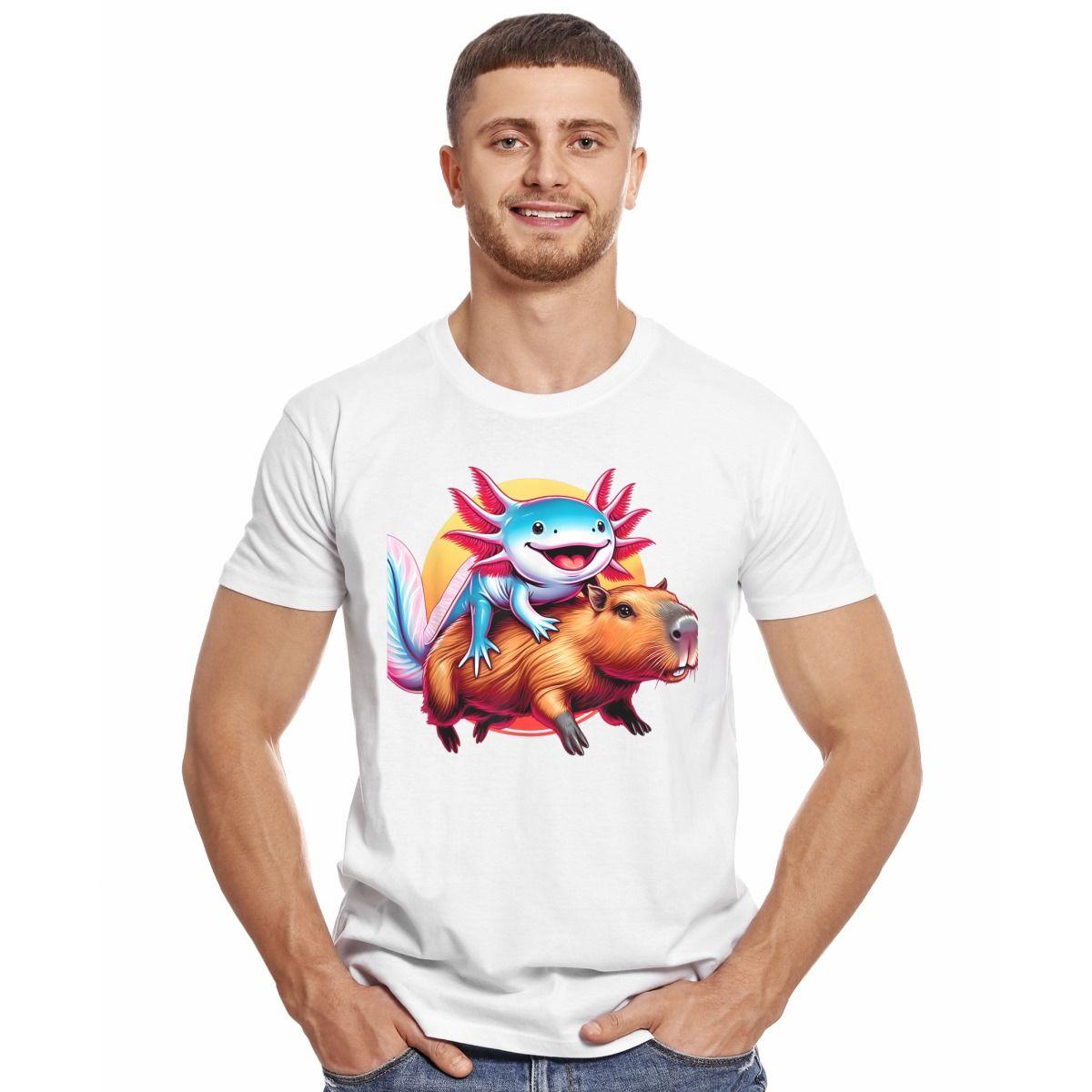 CAPIBARA AXOLOTE CAPYBARA POLERA MANGA CORTA HOMBRE-2