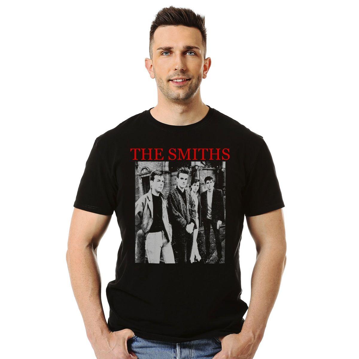 THE SMITHS GRAYSCALE PHOTO BAND POLERA MANGA CORTA HOMBRE-2