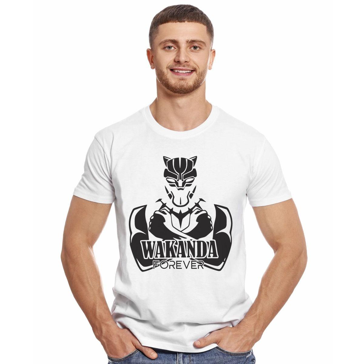 BLACK PANTHER WAKANDA FOREVER STENCIL POLERA MANGA CORTA HOMBRE-2