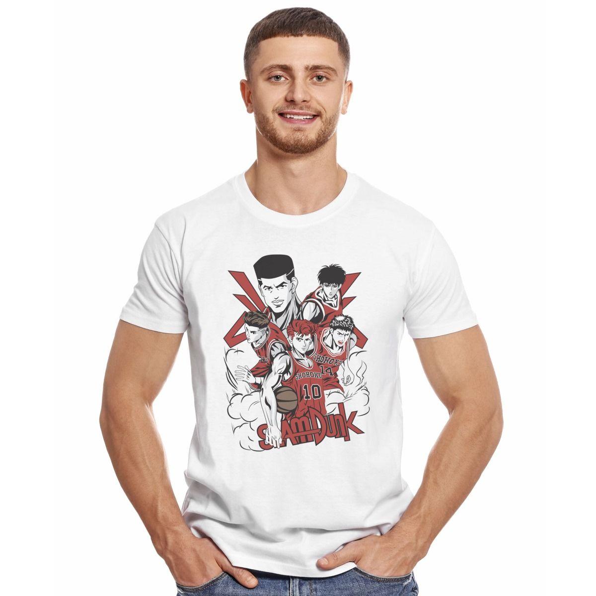 SLAM DUNK JUGADORES EQUIPO SHOHOKU POLERA MANGA CORTA HOMBRE-2