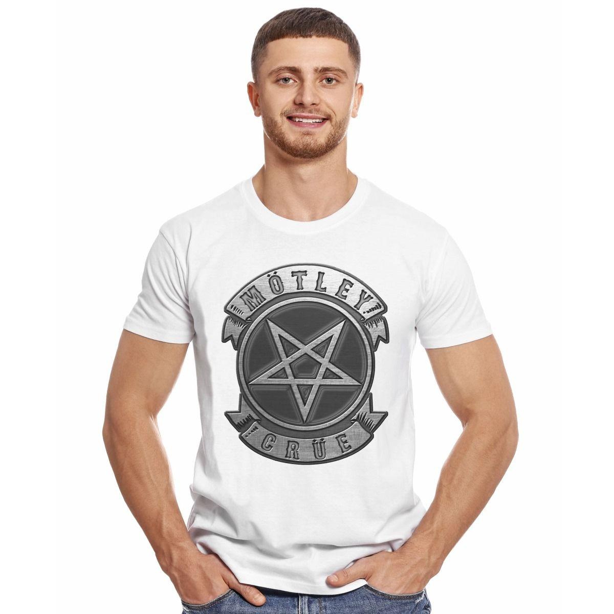 MOTLEY CRUE LOGO PENTAGRAMA POLERA MANGA CORTA HOMBRE-2
