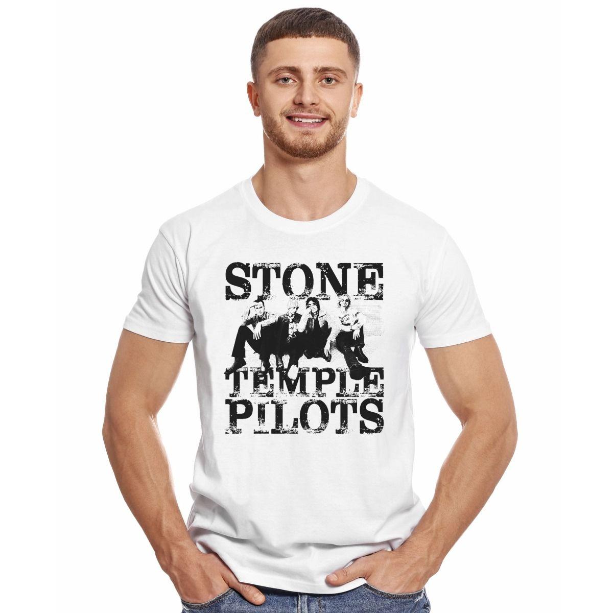STONE TEMPLE PILOTS INTEGRANTES STENCIL POLERA MANGA CORTA HOMBRE-2