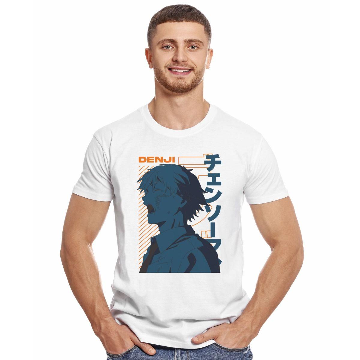 CHAINSAW MAN DENJI PERFIL AZUL POLERA MANGA CORTA HOMBRE-2