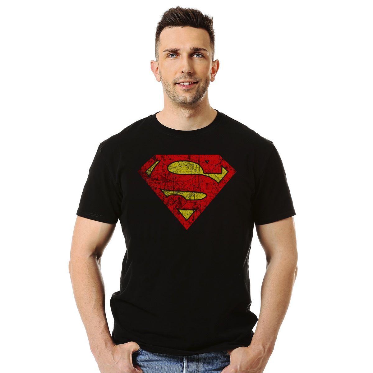 SUPERMAN LOGO GASTADO POLERA MANGA CORTA HOMBRE-2