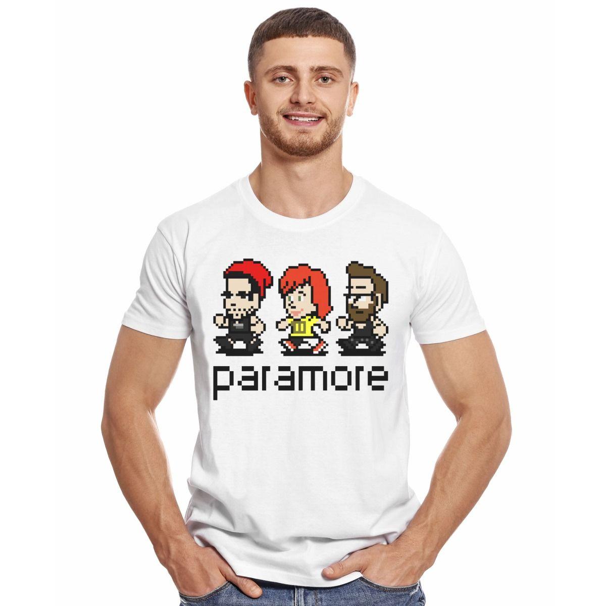 PARAMORE 8 BITS INTEGRANTES POLERA MANGA CORTA HOMBRE-2