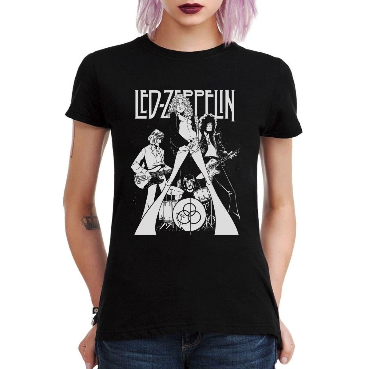 LED ZEPPELIN CARTOON POLERA MUJER-2