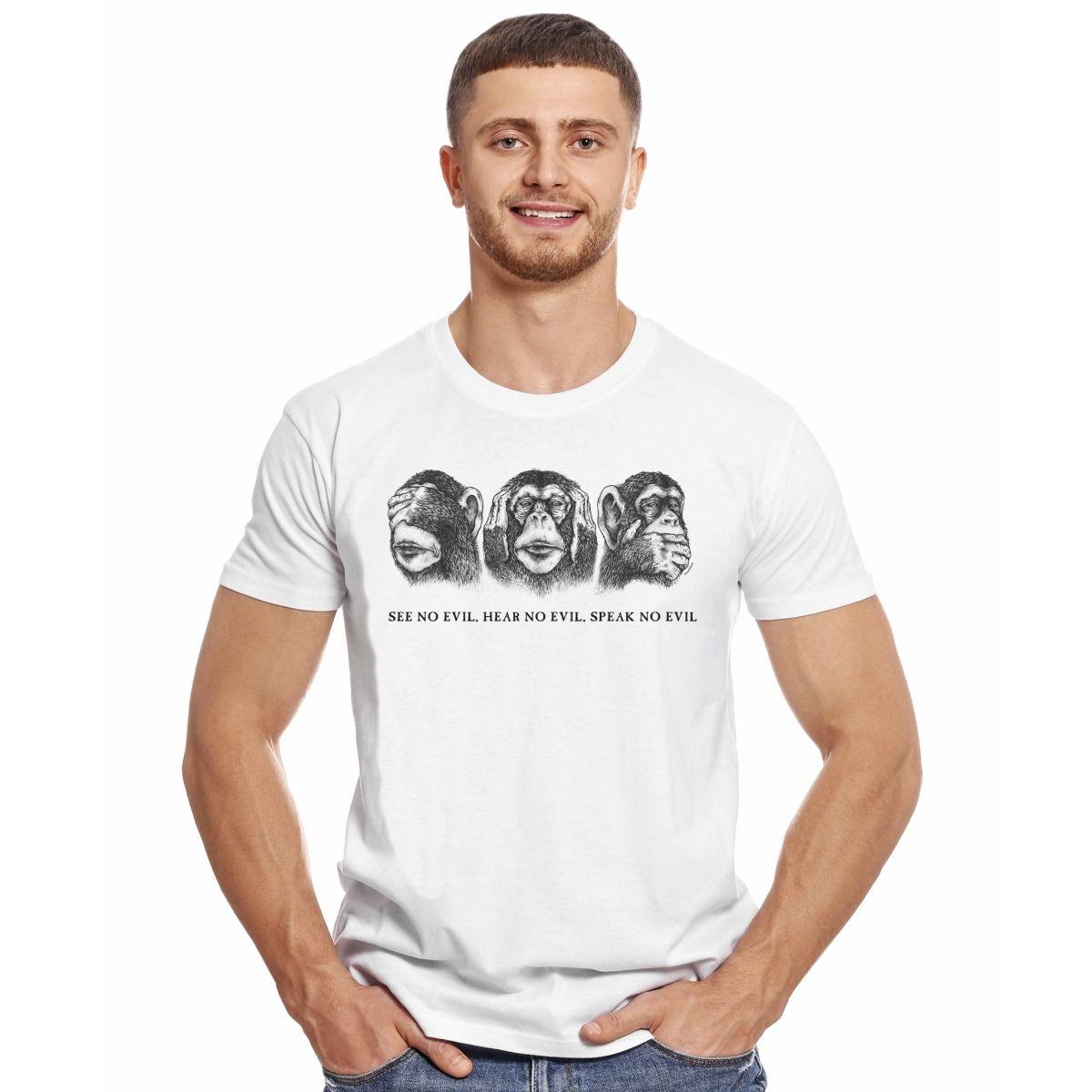 MONOS SABIOS HEAR NO EVIL SEE NO EVIL SPEAK NO EVIL POLERA MANGA CORTA HOMBRE-2