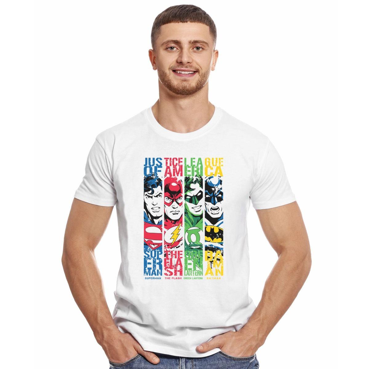 LA LIGA DE LA JUSTICIA JUSTICE LEAGUE SUPERMAN BATMAN GREEN LANTERN FLASH POLERA MANGA CORTA HOMBRE-2