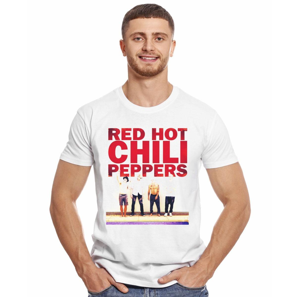 RED HOT CHILI PEPPERS BAND PHOTO POLERA MANGA CORTA HOMBRE-2