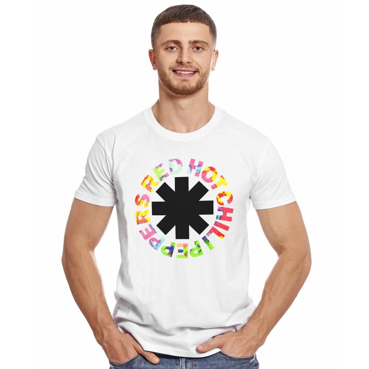 RED HOT CHILI PEPPERS LOGO COLORES POLERA MANGA CORTA HOMBRE-2