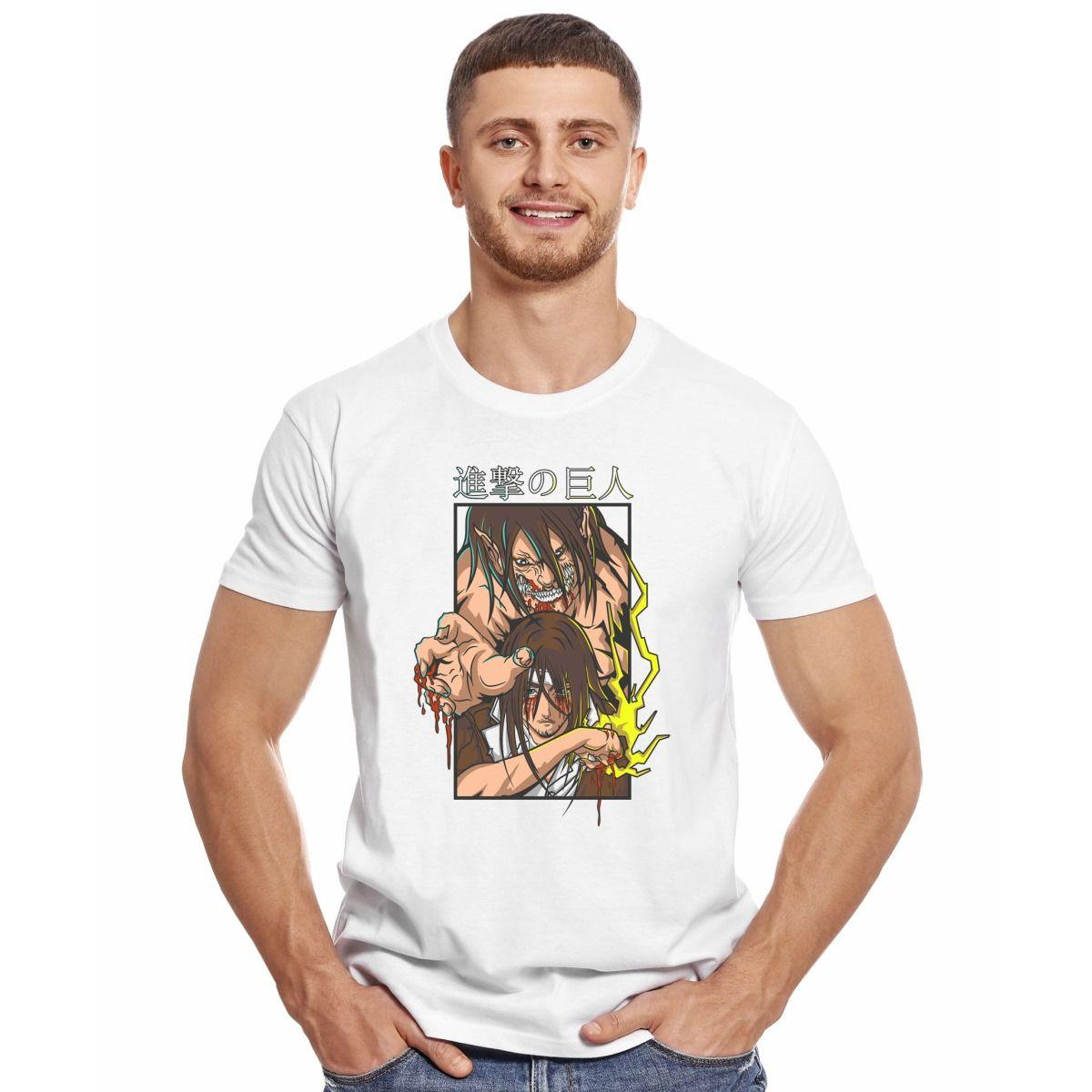 ATTACK ON TITAN ATAQUE DE LOS TITANES EREN SANGRE POLERA MANGA CORTA HOMBRE-2