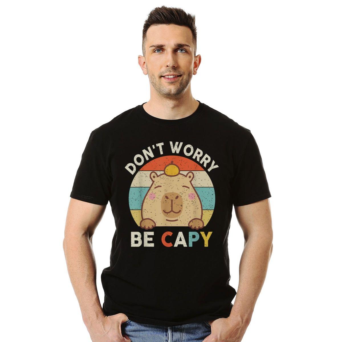 CAPIBARA DON'T WORRY BE CAPY CAPYBARA POLERA MANGA CORTA HOMBRE-2