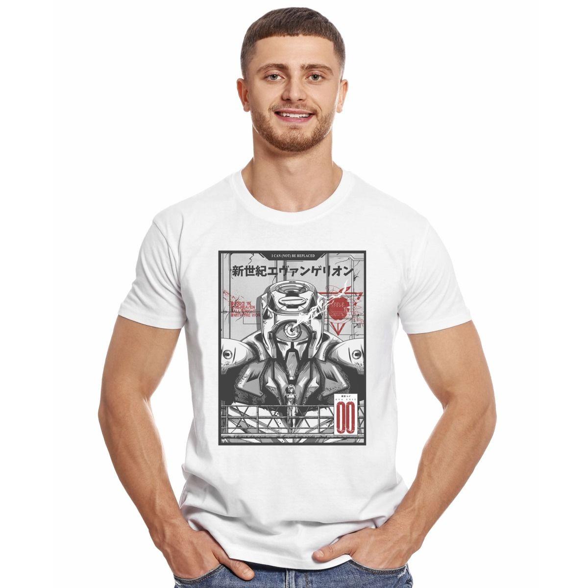 EVANGELION I CAN NOT BE REPLACED POLERA MANGA CORTA HOMBRE-2