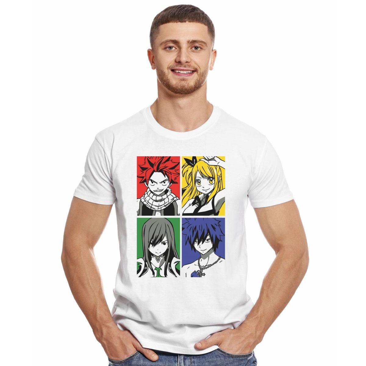FAIRY TAIL NATSU ERZA LUCY GRAY POLERA MANGA CORTA HOMBRE-2
