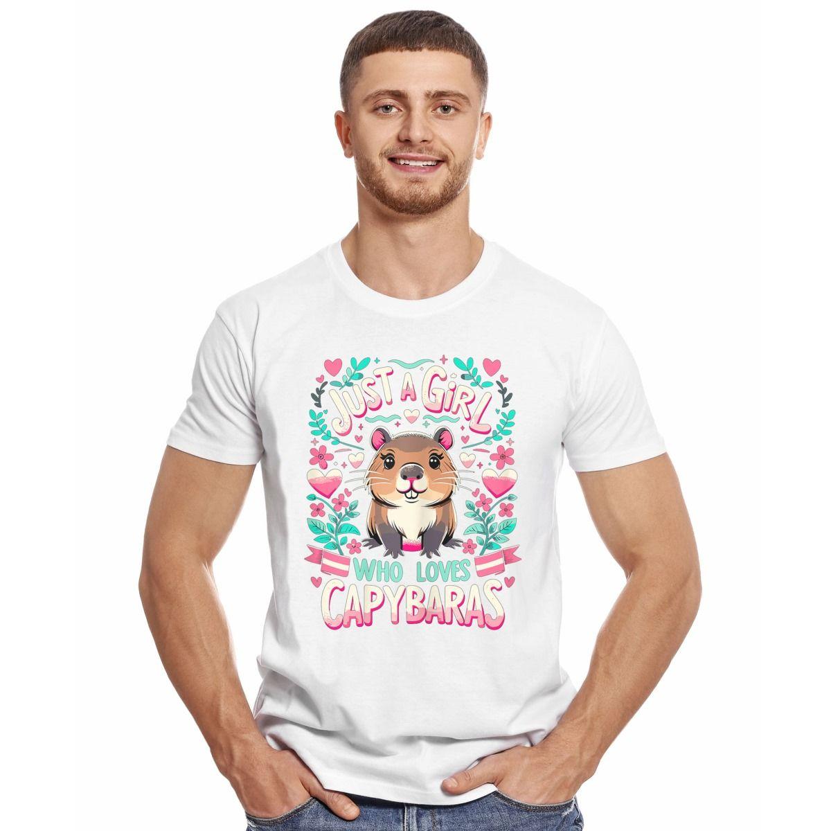 CAPIBARA CORAZON JUST A GIRL WHO LOVES CAPYBARAS POLERA MANGA CORTA HOMBRE-2