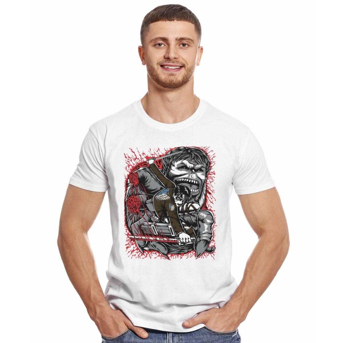 ATTACK ON TITAN LEVI ZEKE ESPADAS POLERA MANGA CORTA HOMBRE-2