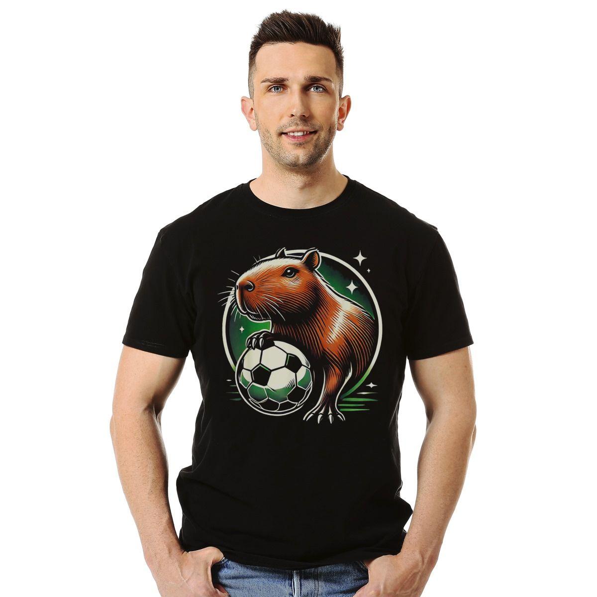 CAPIBARA FUTBOL SOCCER BALON PELOTA DEPORTE POLERA MANGA CORTA HOMBRE-2