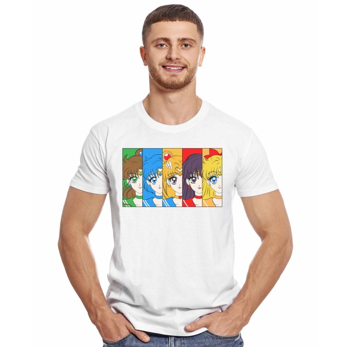 SAILOR MOON PERSONAJES COLORES POLERA MANGA CORTA HOMBRE-2