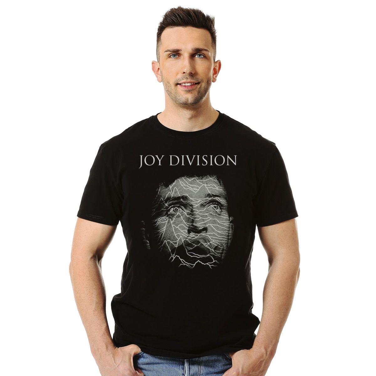JOY DIVISION IAN CURTIS FACE PHOTO UNKNOWN PLEASURES POLERA MANGA CORTA HOMBRE-2