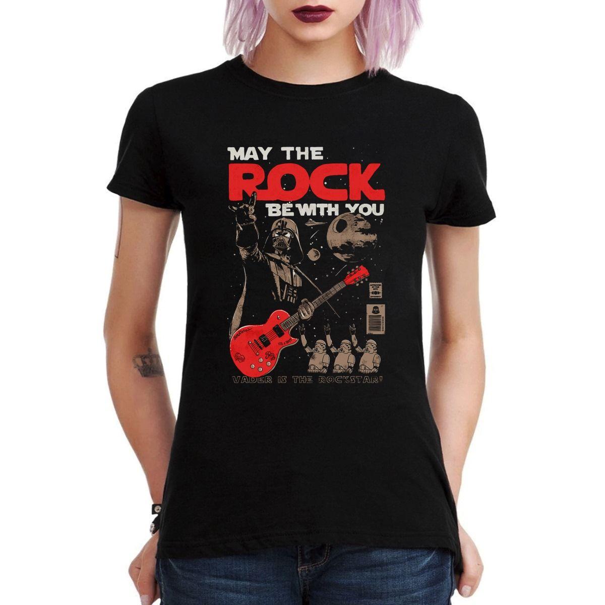 STAR WARS DARTH VADER MAY THE ROCK BE WITH YOU POLERA MUJER-2