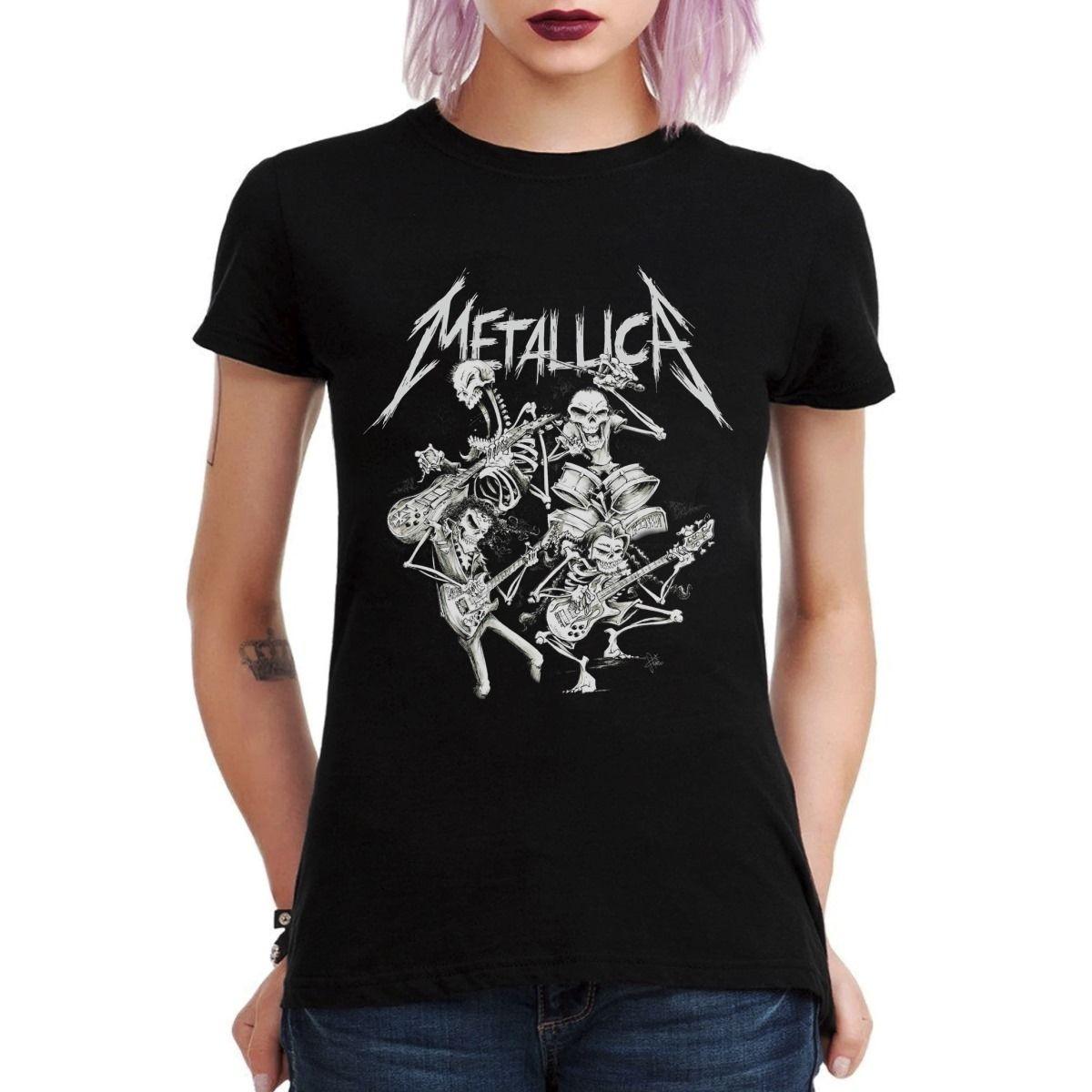 METALLICA BAND COMIC POLERA MUJER-2