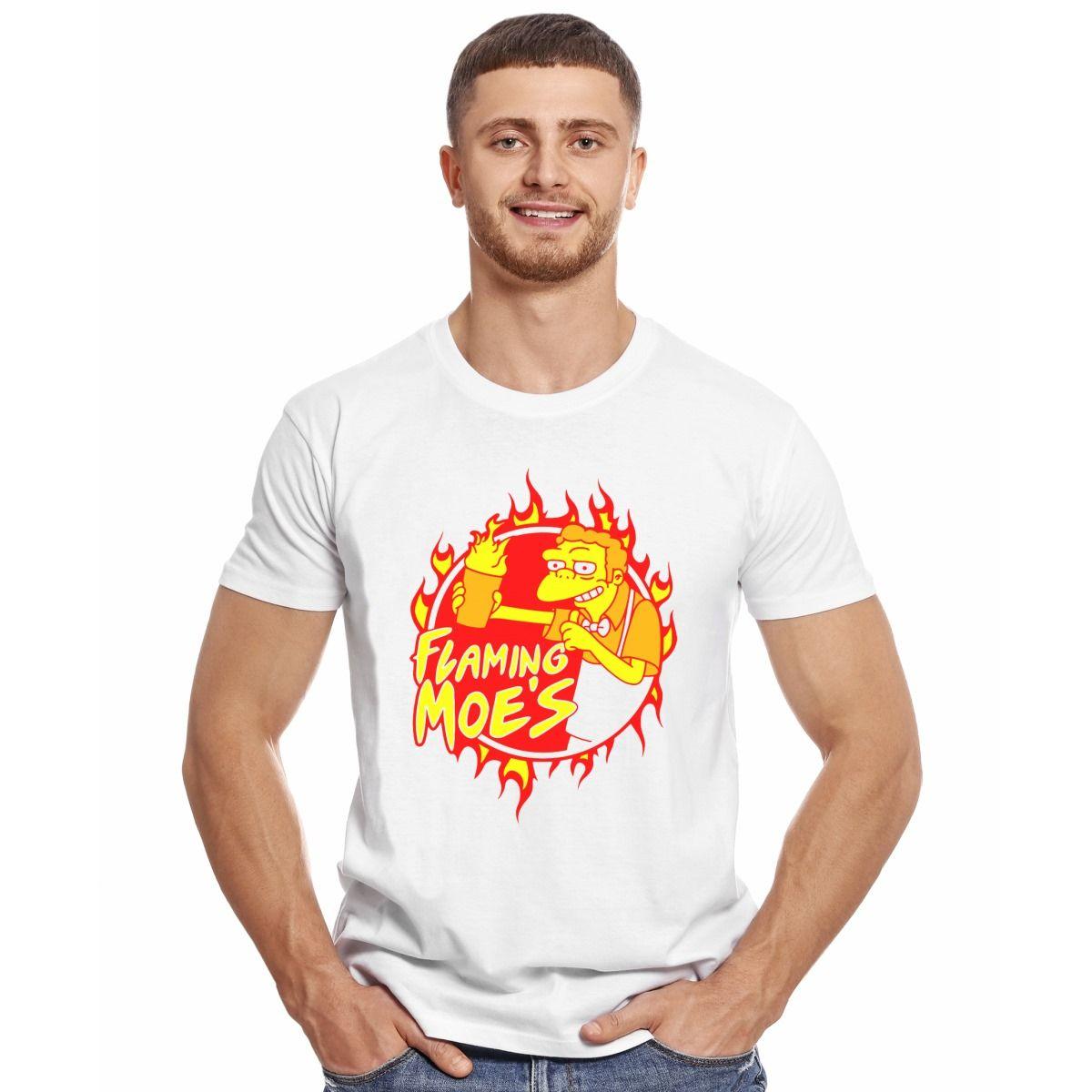 LOS SIMPSON FLAMING MOES POLERA MANGA CORTA HOMBRE-2
