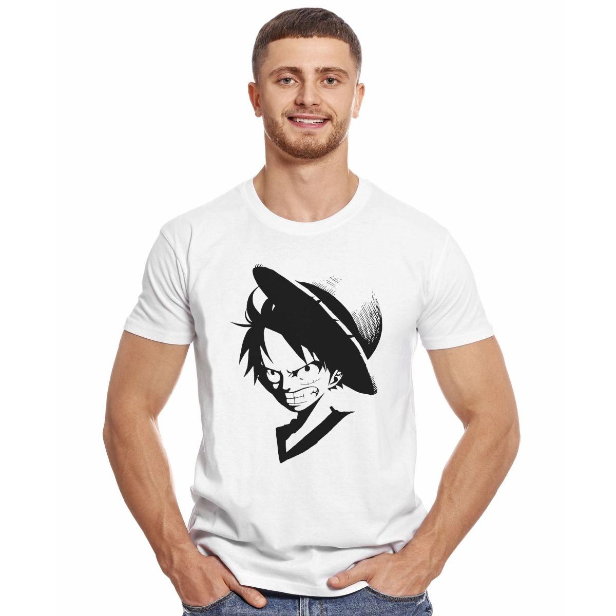 ONE PIECE MONKEY D LUFFY STENCIL POLERA MANGA CORTA HOMBRE-2